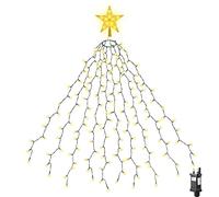 SALCAR Christmas Tree Lights with Star Topper, 3m x 10 Strands 360 LED Fairy Lights for 7-12ft Christmas Trees, Easy to Install with 8 Modes, Memory & Timer Function, Warm White