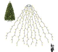 SALCAR Easy to Assemble Christmas Tree Lights, 3m x 10 Strands LED Fairy String Lights with 350 Warm White LEDs, Mains Powered, 8 Lighting Modes, Waterproof - Ideal for 7ft, 8ft, 10ft & 12ft Trees