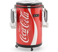 Salco Coca-Cola Party Drinks Cooler, 50L Capacity, Adjustable Temperature Settings (0°C to 16°C), Barrel Can & Bottle Fridge, Beer and Wine Fridge, SPC-88CC