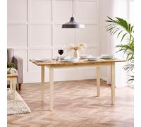 Salcombe Rectangular Solid Wood Extending Dining Table With Cream Legs & Oak Effect Top FurnitureboxUK Light Oak One Size