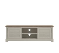 Salcombe TV Unit Light Grey 6 Shelves 2 Doors