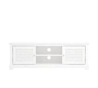 Salcombe TV Unit White 6 Shelves 2 Doors