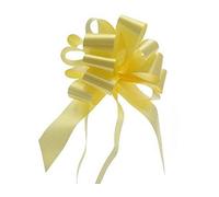SALE - 20 Quick Pull Ribbon Bows 50mm - Light Yellow | Quick Pull Bow Gift Wrap