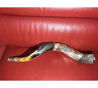 Sale 29" sterling silver plated yemenite kudu horn shofar Lion of judah