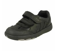Clarks Rex Stride T Black leather Kids Boys Casual Shoes 6143-98H in a Plain Leather in Size 9