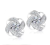 Sale Clearance Earrings Women’s 925 Sterling Silver Stud Cubic Zirconia Ear Studs One Pair Cubic Zirconia Earrings Gifts for Mother's Day