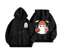 Sale Clearance Outlet Clearance UK Autumn Halloween Jumpers for Women UK Halloween Pumpkin Hoodies Women Season Sweatshirts Cute Funny Graphic Pullover Tops Late Deals of The Day (Black, XXXL)