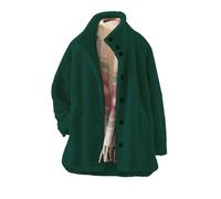 Sale Clearance Outlet Clearance UK Fleece Jacket Women Winter Warm Solid Color Fleece Coat With Pockets Oversized Long Sleeve Fluffy Cardigan Casual Button Down 1 Pound Items for Girls Green