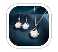 Sale Items Clearance Today Prime Women Bridal Crystal Wedding Jewelry Set Alloy Necklace Earrings Rhinestone, White Pearls Set Necklace Earrings Wedding Party Bridal and Bridesmaid Accessories
