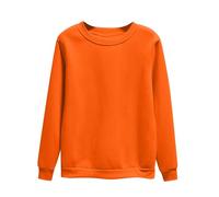 Sale Items Under 10 Pounds HUIFUAO Fleece Lined Sweatshirts for Women Uk Plus Size Womens Pullover Oversized Winter Thermal Jumpers Women Long Sleeve Basic Tops Deal Of The Day Today Sale Orange