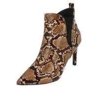 SALE Ladies Spot On Snake print heeled Zip Up Ankle Boots F5R0990