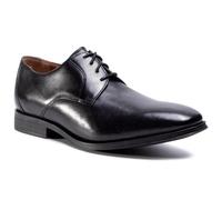 SALE MENS CLARKS GILMAN LACE BLACK LEATHER GIBSON STYLE SHOES