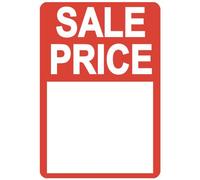 Sale Price Stickers - 38mm Pack of 200 Red Price Labels for Display, Rectangular Sale Tags Discount Pricing Stickers for Retail, Self Adhesive Reduced to Clear Items, Easy Peel Reduction Sticky Labels