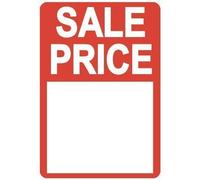 Sale Price Stickers - 65mm Pack of 200 Red Price Labels for Display, Rectangular Sale Tags Discount Pricing Stickers for Retail, Self Adhesive Reduced to Clear Items, Easy Peel Reduction Sticky Labels