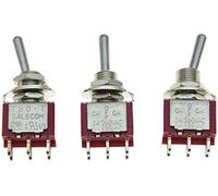 SALECOM 3x DPDT 3 Position ON OFF ON Guitar Mini Toggle Switch Car/Boat Switches