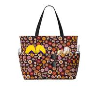 Salelf 70s Groovy Hippie Retro Large Beach Tote Bag for Women Extra Large Capacity Waterproof Sandproof Pool Bag Suitable for Swimming Pool Gym Travel