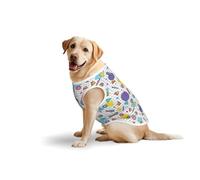 Salelf 80s 90s Memphis Pattern for Dog Costume, All Season Soft Pure Cotton Pet Harness, Outerwear for Medium to Large Dogs, Outdoor Walking