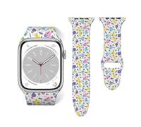 Salelf 80s 90s Memphis Pattern for Extra Long Apple Watch Band with Dual Buckle, Stretchy Silicone Strap, Sport Fashion Bands for Women Men Compatible with iWatch Series 9/8/SE, Silicone