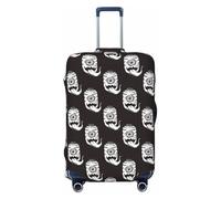 Salelf A Funny Cat Luggage Cover Washable Elasticated Luggage Covers for Suitcase TSA Approved Stylish Scratch Resistant Luggage Case Protector, Vintage Lantern Ghost, S (18.8-20.8 in suitcase)
