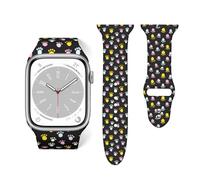 Salelf Abstract Animal Paw Prints for Extra Long Apple Watch Band with Dual Buckle, Stretchy Silicone Strap, Sport Fashion Bands for Women Men Compatible with iWatch Series 9/8/SE, Silicone
