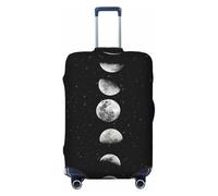Salelf Abstract Blue Floral Luggage Cover Washable Elasticated Luggage Covers for Suitcase TSA Approved Stylish Scratch Resistant Luggage Case Protector, Waxing Waning Moon, M (22.8-25 in suitcase)