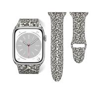 Salelf Abstract Brushed Texture for Extra Long Apple Watch Band with Dual Buckle, Stretchy Silicone Strap, Sport Fashion Bands for Women Men Compatible with iWatch Series 9/8/SE