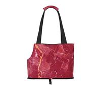 Salelf Abstract Red Marble with White and Gold Texture Abstract Background Dog Purse Carrier for Small Dogs Portable Dog Carrier Soft Sided Collapsible Travel Puppy Bag