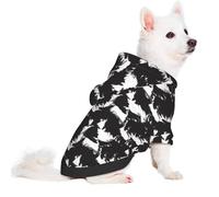 Salelf Abstract Strokes for Small Dog Hoodie for Winter Fall, Warm Polyester Puppy Clothes with Hood, Soft Cozy Dog Sweater for Small Breeds, Cold Weather Pet Apparel