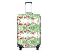 Salelf Amanita Fly Agaric Luggage Cover Washable Elasticated Luggage Covers for Suitcase TSA Approved Stylish Scratch Resistant Luggage Case Protector, Black, S (18.8-20.8 in suitcase)