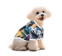 Salelf Animal Forest Wolves3 for Pure Cotton Pet T-Shirt for Dogs & Cats - Soft, Breathable Summer Tee or Sleeveless Vest, for Small Medium Breeds with Sensitive Skin