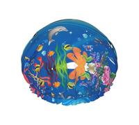 Salelf Animals On Noah's Ark Shower Caps for Women Reusable Waterproof Soft Women Shower Hat Reusable Hair Cap for Shower Double Protection Layers