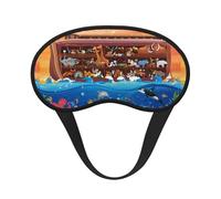 Salelf Animals On Noah's Ark Sleep Mask Adjustable Eye Mask Soft Sleeping Eye Covers for Sleeping Perfect Shading Reduce Edema