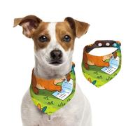 Salelf Anime Groundhog for Dog Bandana Adjustable - Quick Dry & Breathable Cotton, Cute Floral Pattern for Small Medium Large Dogs, Perfect for Holiday Photos