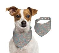 Salelf Asian Elements Paisley for Dog Bandana Adjustable - Quick Dry & Breathable Cotton, Cute Floral Pattern for Small Medium Large Dogs, Perfect for Holiday Photos
