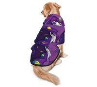 Salelf Astronaut on Mission in Outer Space Dog Hoodie Security Dog Hoodie Sweater with Pocket and Leash Hole Warm Pet Clothes Dog Winter Sweatshirt for Medium Large Dogs
