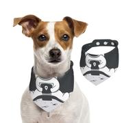 Salelf Astronaut Sits on Moon for Dog Bandana Adjustable - Quick Dry & Breathable Cotton, Cute Floral Pattern for Small Medium Large Dogs, Perfect for Holiday Photos