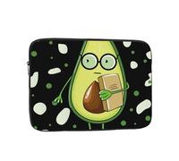 Salelf Avocado with Glasses for Laptop Sleeve for Laptop Sleeve for 10-17 Inch MacBook Air/Pro, Dell, HP, Shockproof Water Resistant Protective Case for School & Travel