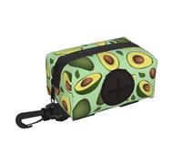 Salelf Avocado With Seeds for Dog Poop Bag Holder for Leash Doggie Waste Bag Dispenser with Carabiner Clip Soft Fabric Zipper Small Doggy Puppy Pouch