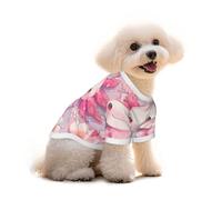 Salelf Axolotl Flower for Pure Cotton Pet T-Shirt for Dogs & Cats - Soft, Breathable Summer Tee or Sleeveless Vest, for Small Medium Breeds with Sensitive Skin
