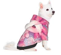 Salelf Axolotl Flower for Small Dog Hoodie for Winter Fall, Warm Polyester Puppy Clothes with Hood, Soft Cozy Dog Sweater for Small Breeds, Cold Weather Pet Apparel