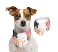 Salelf Baker Gnome for Dog Bandana Adjustable - Quick Dry & Breathable Cotton, Cute Floral Pattern for Small Medium Large Dogs, Perfect for Holiday Photos