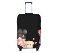 Salelf Baker Gnome for Luggage Cover Washable Elasticated Suitcase Covers TSA Approved Stylish Dust and Scratch Resistant Case Protector for Kids and Adults, Black, Small