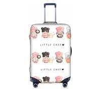 Salelf Baker Gnome for Luggage Cover Washable Elasticated Suitcase Covers TSA Approved Stylish Dust and Scratch Resistant Case Protector for Kids and Adults, White, XL
