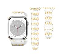 Salelf Bee Happy Sunflower Gnomes for Extra Long Apple Watch Band with Dual Buckle, Stretchy Silicone Strap, Sport Fashion Bands for Women Men Compatible with iWatch Series 9/8/SE
