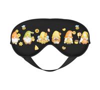 Salelf Bee Happy Sunflower Gnomes Sleep Mask Double-Sided Eye Mask Soft Adjustable Sleeping Eye Covers for Sleeping Perfect Shading Reduce Eye Edema