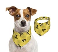 Salelf Bees and Dandelions for Dog Bandana Adjustable - Quick Dry & Breathable Cotton, Cute Floral Pattern for Small Medium Large Dogs, Perfect for Holiday Photos
