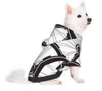 Salelf Bicycle Wheel Pattern for Small Dog Hoodie for Winter Fall, Warm Polyester Puppy Clothes with Hood, Soft Cozy Dog Sweater for Small Breeds, Cold Weather Pet Apparel