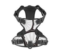 Salelf Bicycle Wheel Pattern No Pull Dog Harness Reflective Adjustable Pet VES No Choke Front Clip Pet Harness with 2 Leash Clips + 1 Pet Leash for Large Dog Walking