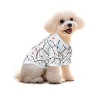 Salelf Bicycle Wheels Pattern for Pure Cotton Pet T-Shirt for Dogs & Cats - Soft, Breathable Summer Tee or Sleeveless Vest, for Small Medium Breeds with Sensitive Skin