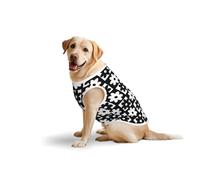 Salelf Black and White Checkered Flower for Dog Costume, All Season Soft Pure Cotton Pet Harness, Outerwear for Medium to Large Dogs, Outdoor Walking
